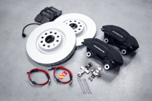 Big Brake Kit do MQB Przód Porsche 4 tłoki 340x30MM (GOLF MK7, AUDI S3, CUPRA FORMENTOR)